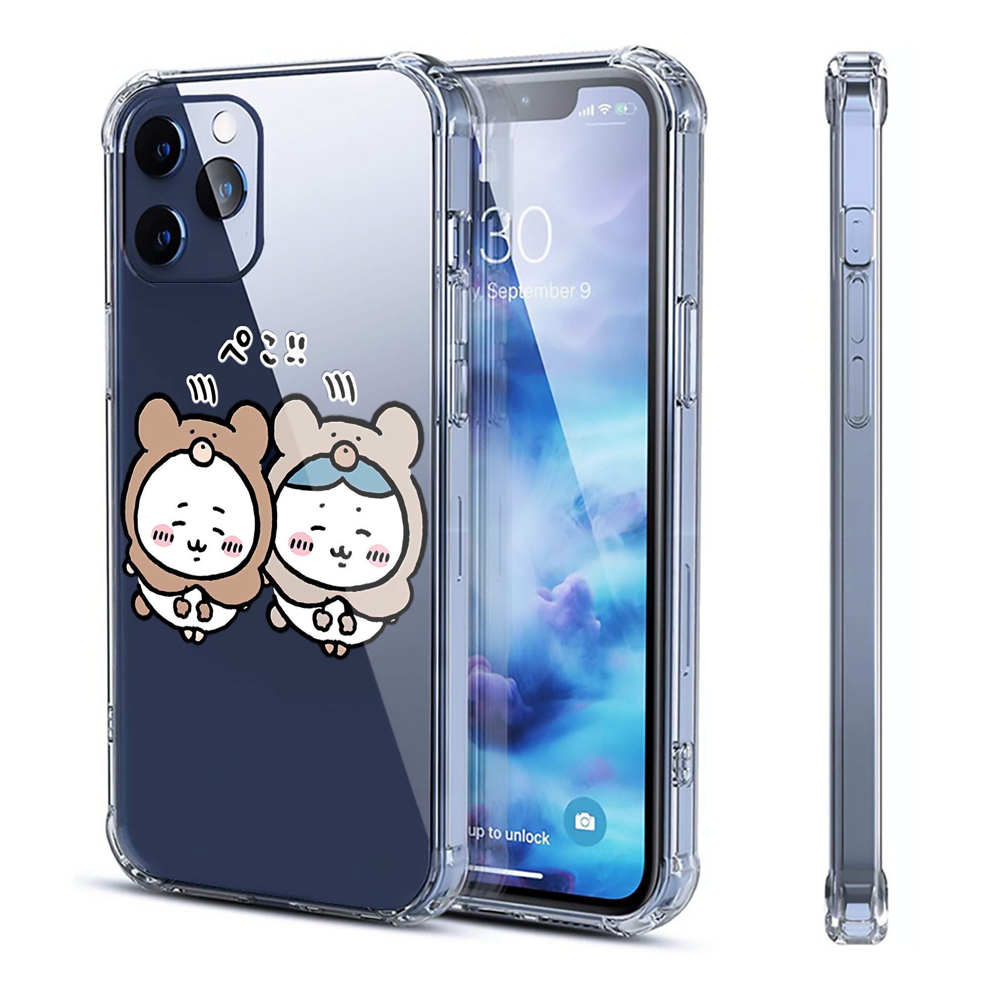 （画像用） ちいかわ ハチワレ Chii-kawa hachiware 【iPhone 12シリーズ対応】透明スマホケース（クリアソフトケース）
